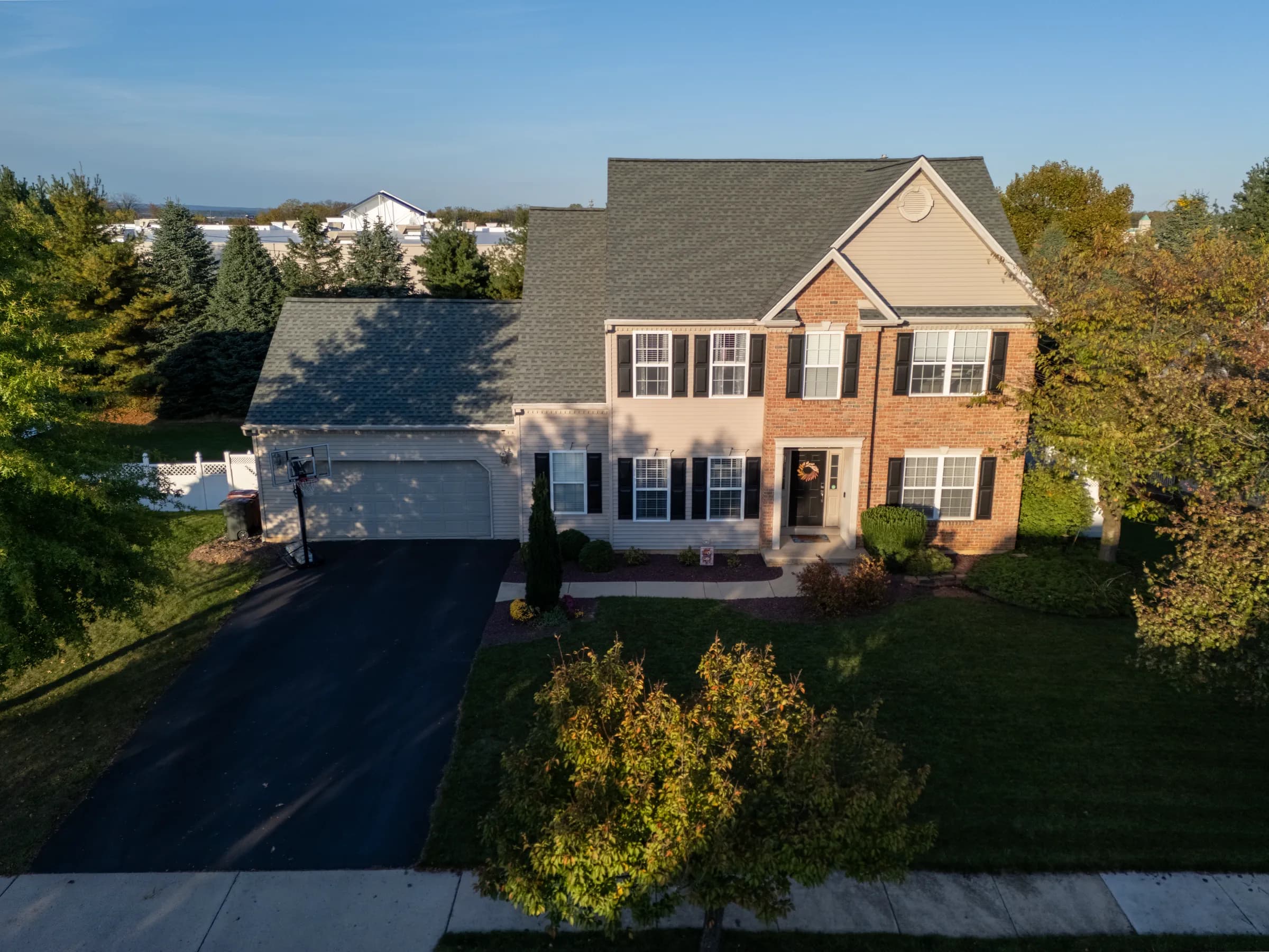 Finished residential property photographed from the air